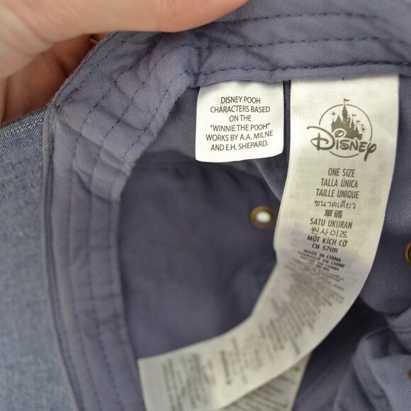 Disney Winnie The Pooh Piglet and Eeyore Baseball Cap Hat Blue and Yellow - Picture 6 of 6